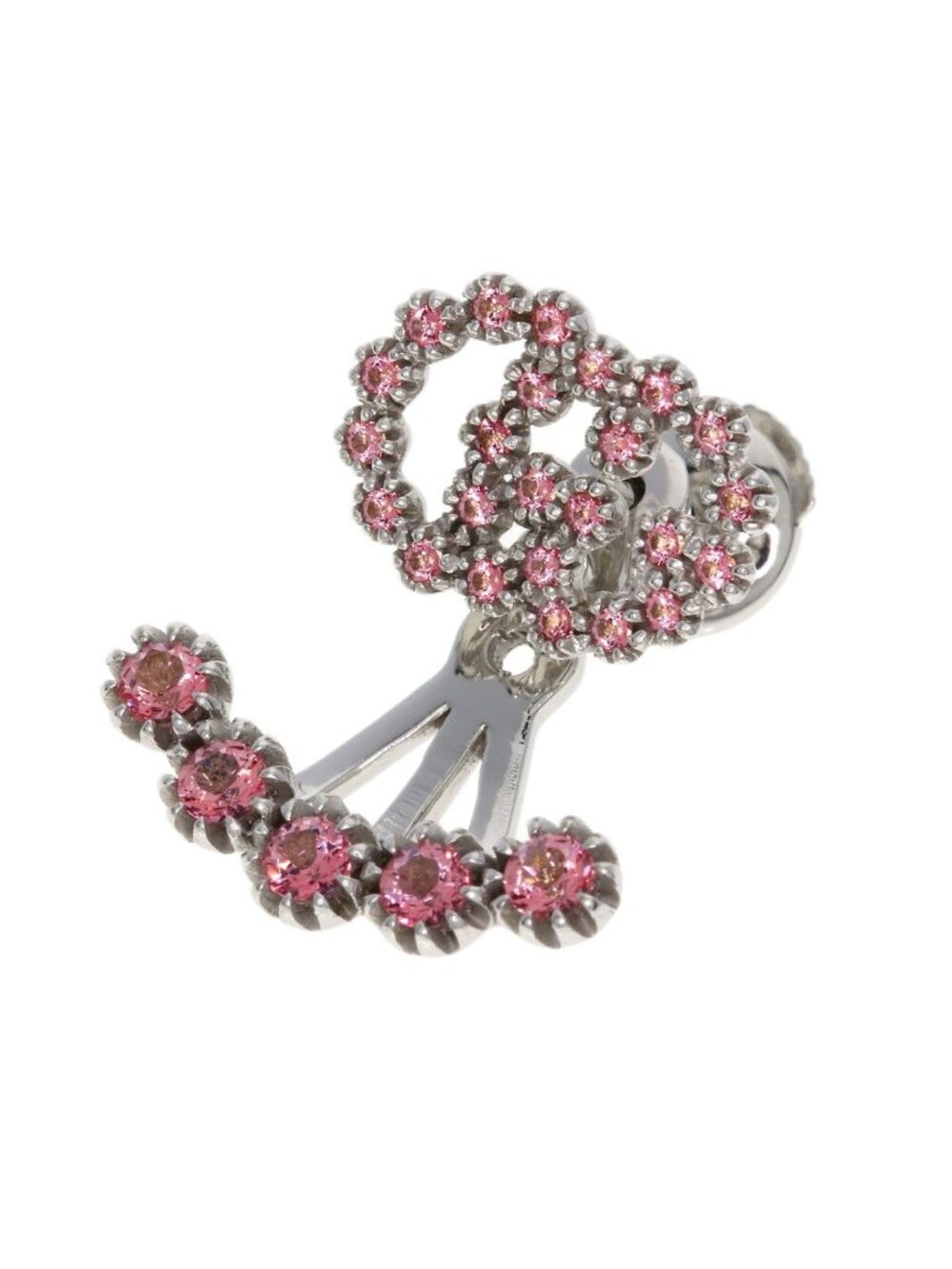Gucci GG Running Pink Sapphire Single Earring 18k White Gold